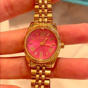 Gold and pink face Michael Kors watch
